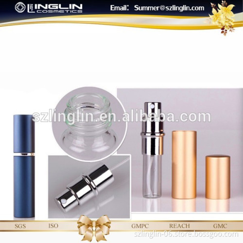 Portable 5ml refillable aluminum perfume bottle perfume atomizer for travel
